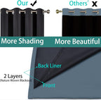 Yakamok Stone Blue 100% Blackout Curtains 84 Inches Long 62" Wide 2 Panel | - Image 5
