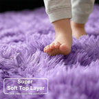 Amdrebio Purple Fluffy Round Circle Area Rug 4Ft - Image 4