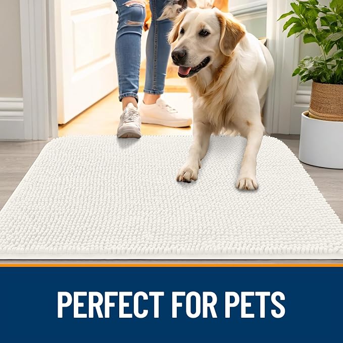 OLANLY Dog Door Mat for Muddy Paws 59x32, Super Absorbent Chenille Mud Mat | - Image 6
