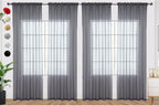 SpaceDresser Grey Sheer Curtains 4 Panels Rod Pocket Semi-Sheer Curtain 54 by SpaceDresser