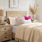 decorUhome Fall Faux Fur Throw Pillow Covers 22x22 Set of 2 White | Decorative - Image 8