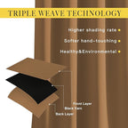 NICETOWN Gold Brown Curtains 2 Panels 84 inches Long - Image 2