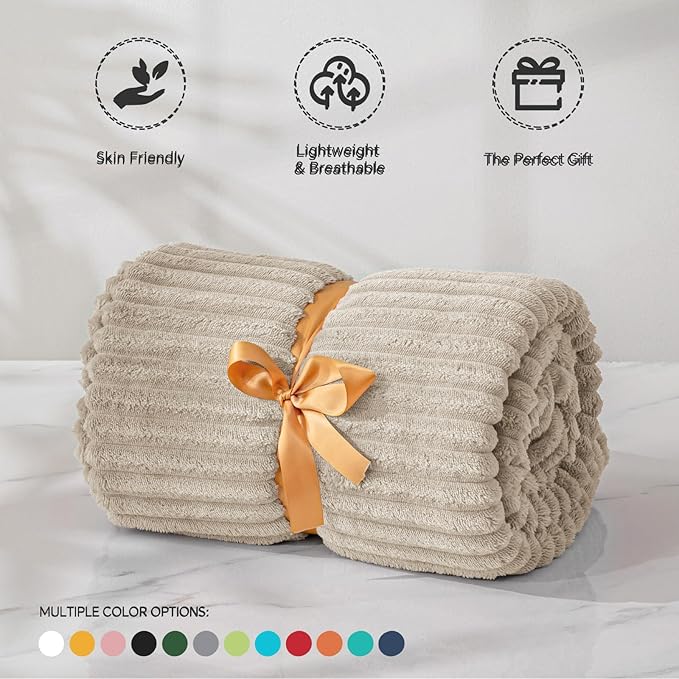 BEDELITE 3D Ribbed Jacquard Linen King Size Blankets - Image 4