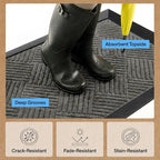 GORILLA GRIP 100% Waterproof All-Season WeatherMAX Doormat 35x23, US Designed - Image 5