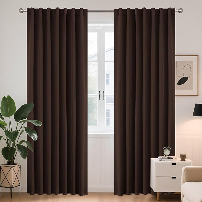 Joydeco Blackout Curtains 108 Inches Long, Thermal Insulated Black Out Curtains by JOYDECO