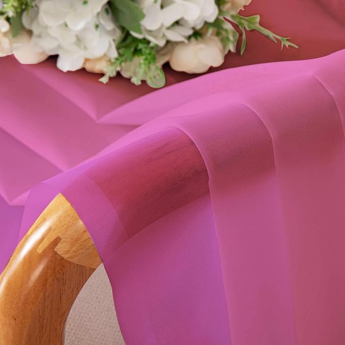 Chyhomenyc Hot Pink Sheer Curtains 72 Inch Length 2 Panels, Light Filtering - Image 6