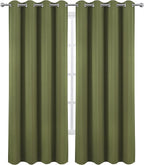 Olive Blackout Curtains/52 x 95 Inch/Set of 2 Panels Thermal Insulated Room - Image 2