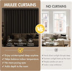 MIULEE 4-Panel Blackout Kitchen Window Curtain 40" Wx45 L Chocolate Brown | - Image 6