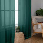 Simplebrand Hunter Green Sheer Curtains 96 Inches Long 2 Panels, Light - Image 4
