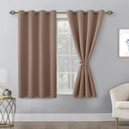 Blackout Curtains for Bedroom, 52 x 54 Inches Long, Cappuccino | Thermal - Image 8