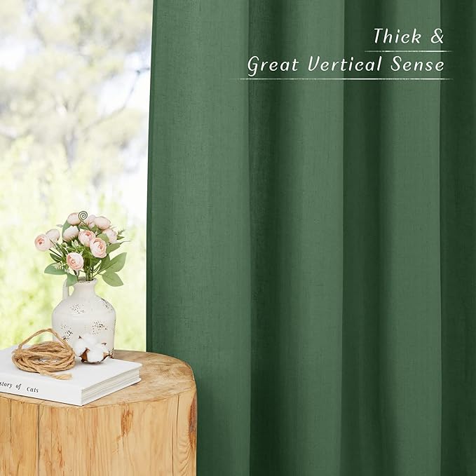 NICETOWN Rustic Linen 102 inch Long Curtains - Image 6