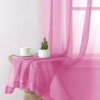 Hot Pink Sheer Curtains 72 Inches Long 2 Panels, Solid Voile Light Filtering - Image 6