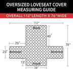 Easy-Going Reversible Couch Cover, 2 Cushion Sofa, Dark Blue/Light Blue | - Image 6