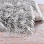 ORINOVA Light Grey Furry Washable Area Rugs - Image 3