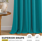 MIULEE Blackout Curtains for Bedroom 2 Panels 40 x 45 Inch Long Teal | Thermal - Image 5