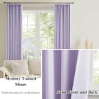 Lilac Blackout Curtain Drapes Pleated - Image 6