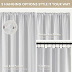 MIULEE 4-Panel Blackout Kitchen Window Curtain Panels 40"x45" Greyish White | - Image 8