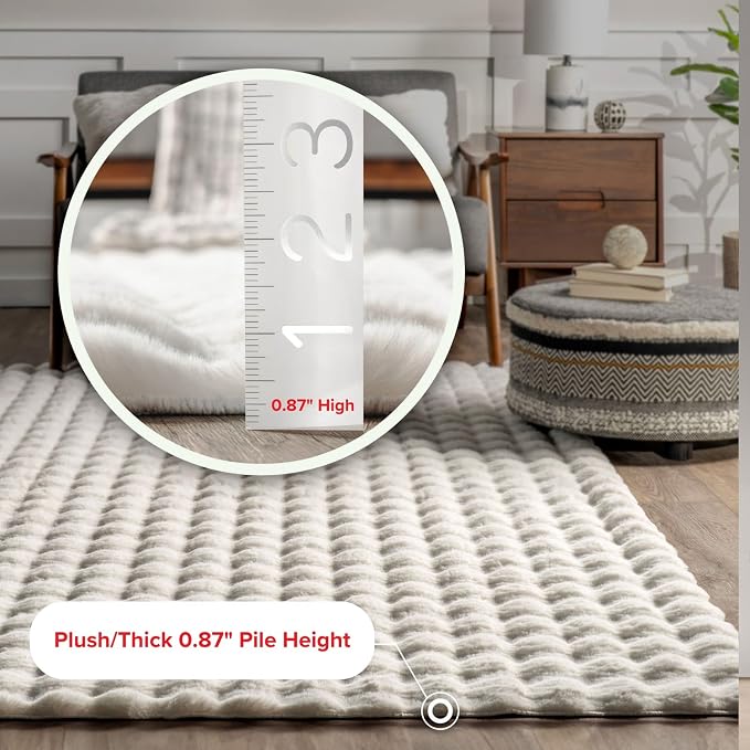 nuLOOM Jeni Off White Checkered Washable Runner Rug, Off White - Image 2