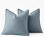 MIULEE Decorative Linen Euro Sham Pillow Covers 28x28 Inch Blue Grey | Boho - Image 6