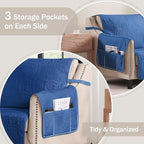 Blue Recliner TV Chair Covers, Quilted Décor Water-Repellent Medium Lazy Boy - Image 3