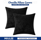 MIULEE Decorative Couch Throw Pillow Covers 18x18 Inch Black 2 Pack | Modern - Image 7