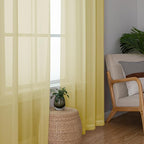 Simplebrand Yellow Sheer Curtains 84 Inches Long, Light Filtering Rod Pocket - Image 4