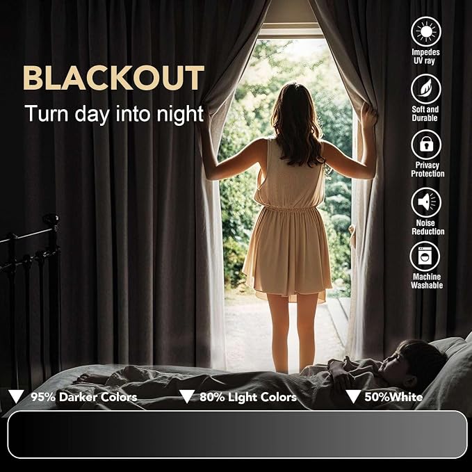 H.VERSAILTEX Blackout Curtains for Bedroom Thermal Insulated Room Darkening - Image 3