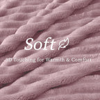 BEDELITE Striped Fleece Throw Blanket, Berry Purple, Soft Cozy, Lightweight Warm - Image 4