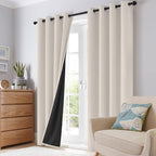 SimpleHome Cream 100% Blackout Curtains Room Darkening Living Room 96 Inch | - Image 8