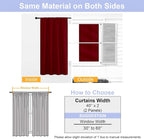 Simplebrand Ava Red Short 36 Inches Blackout Curtain 2 Panels Set, Half Window - Image 8