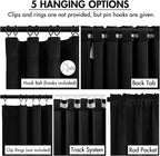MIULEE Velvet Curtains 50W x 108L 2 Panels Black Blackout Curtains | Luxury - Image 2