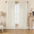 Joydeco Linen Curtains 2 Panel Set, Ivory on Linen Curtains 108 Inch Light by JOYDECO