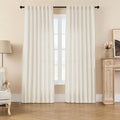 Joydeco Linen Curtains 2 Panel Set, Light Filtering, Ivory on Linen Curtains 90 by JOYDECO