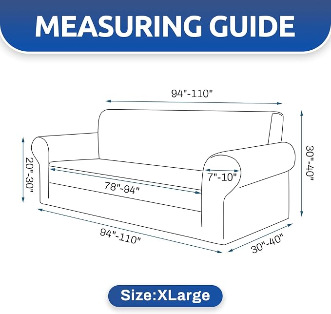 Stretch Oversized Couch Covers for Sofa Slipcover, Peacock Blue | 1-Piece - Image 3