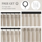 Topfinel 102 Inch Curtains 1 Panels Set, One Packs Pinch Pleat Back Tab Linen - Image 2