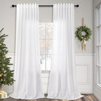 Solid White Curtains 96 Inches Long by Pitalk