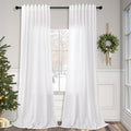 White Linen Curtains 108 Inches Long by Pitalk