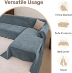 2 Pieces Sectional Couch Covers L Shaped Cover XL Dusty Blue | Thick Washable - Image 6