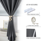 Stick On Blackout Curtains No Drill Required Self Adhesive Window Coverings - Image 2