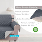 U-NICE HOME Large Sofa Cover Reversible Couch Cover, Dark Blue/Light Grey | - Image 4