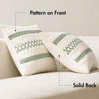 MIULEE Set of 2 Sage Green Boho Decorative Lumbar Pillow Covers 12x24 Inch | - Image 9