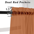 Orange Sheer Curtains 54 Inches Long 2 Panels - Image 4