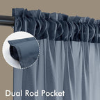 MIULEE Navy Blue Sheer Curtains 90 Inches Long 4 Panels 42 x 90 Inches | Light - Image 3