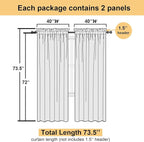 Living Room Light Grey Sheer Curtains 72 Inch Long 2 Panels, Lightweight Solid - Image 4