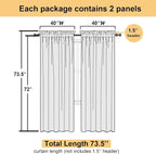 Gold Sheer Curtains 72 Inch Length 2 Panels, Light Filtering Voile Window Drapes - Image 3