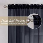 Sheer Curtain Panels Set 96" Inches Long, Solid Voile Light Filtering Airy - Image 2