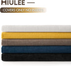 MIULEE Yellow Chenille Couch Throw Pillow Covers, 18x18 | Set of 2, Soft - Image 8