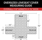Easy-Going Reversible Couch Cover, 2 Cushion Sofa, Dark Blue/Ivory | Oversized - Image 6