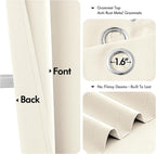 MIULEE Blackout Curtains for Bedroom 2 Panels 40 x 63 Inch Long Beige White | - Image 4