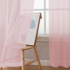 Simplebrand Blush Sheer Curtains 96 Inches Long, Light Filtering Light Purple - Image 3